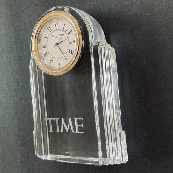 WATERFORD Clock Engraved with TIME on it.  EUC - Picture 2 of 5